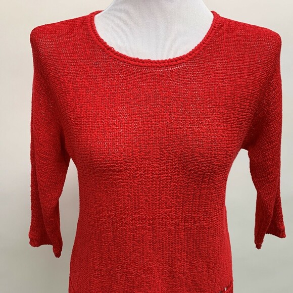 Easywear by Chico's Women's Top 0 Small 4 Red Firebelle Teena Fringe NWT - Picture 2 of 10